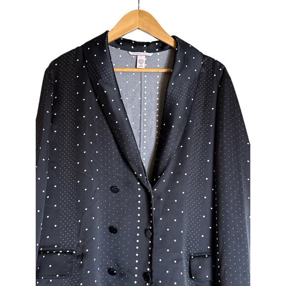 Victoria's Secret Women's Jacquard Polka Dot Sleep Night Shirt Size L Inky Navy - Picture 6 of 10